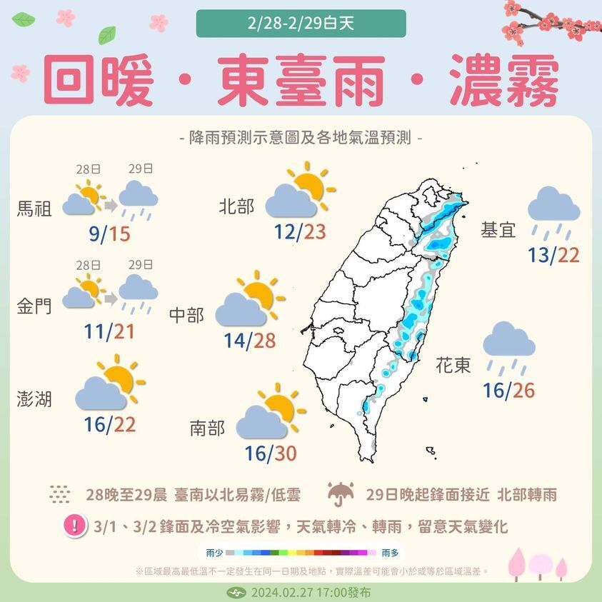 冷氣團週五報到 全台濕冷低溫探11度 新聞 Rti 中央廣播電臺 7308