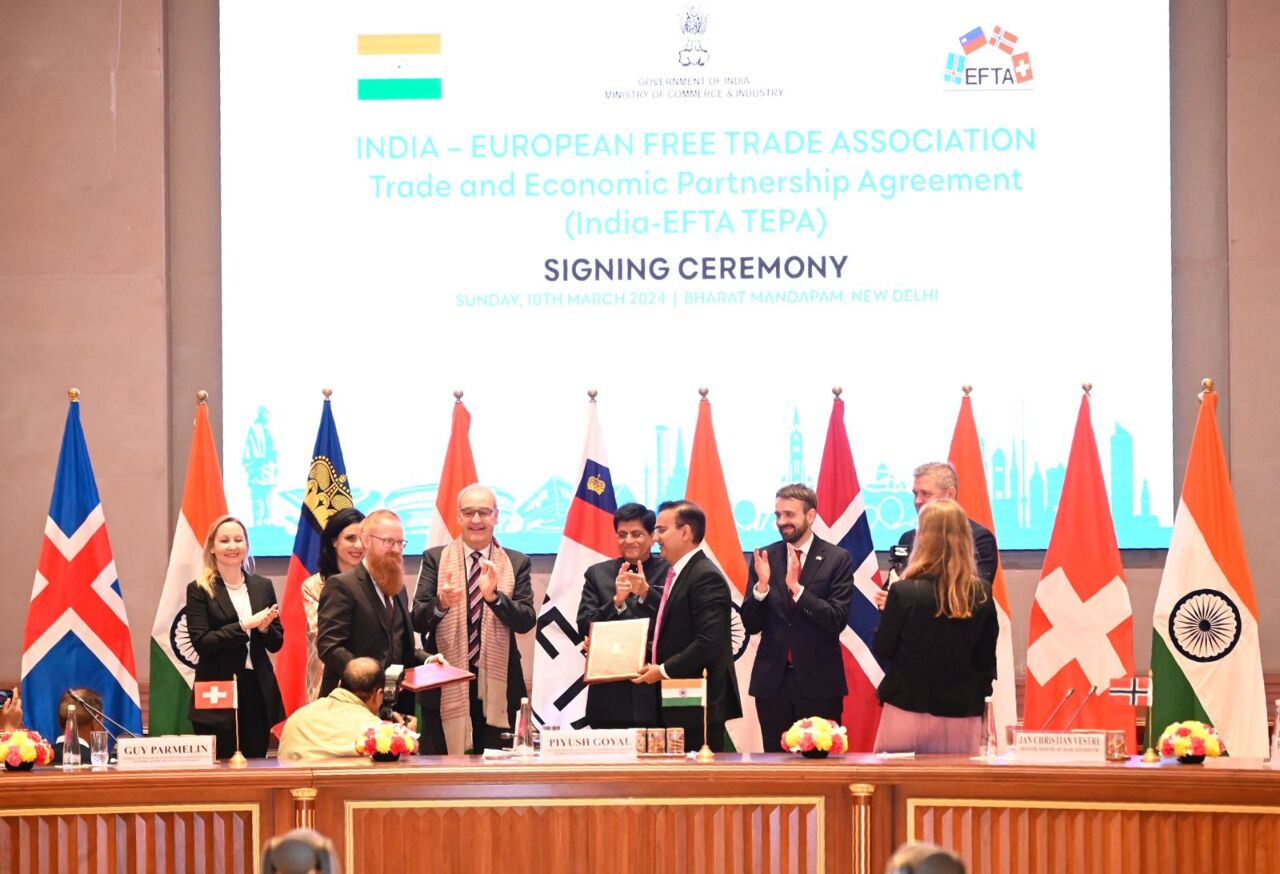 印度與EFTA簽署經濟協議 台商可望從中獲益