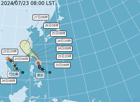 中颱凱米路徑再往南修！ 恐穿過台灣北端陸地進入台灣海峽