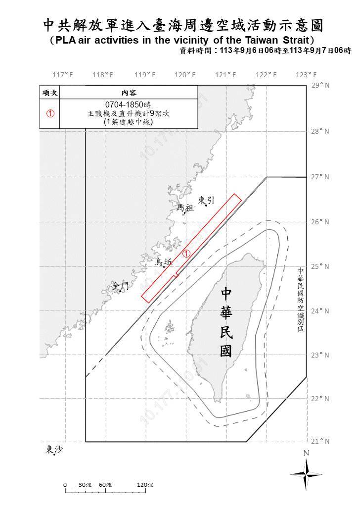 2架次共機越中線進入東部 國軍嚴密監控