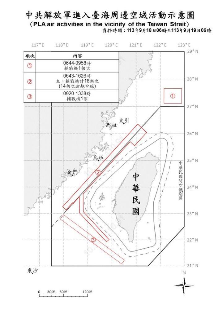共軍遼寧艦18日航經東北海域 15架次共機擾台