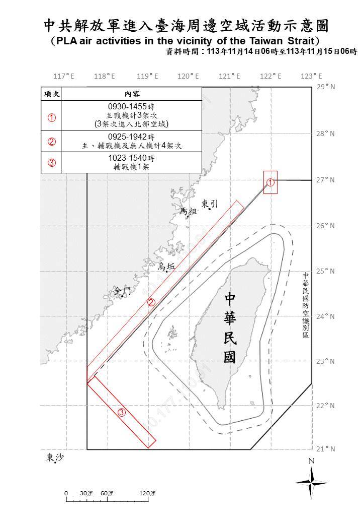 中共18機艦船台海周邊活動 國軍嚴密監控