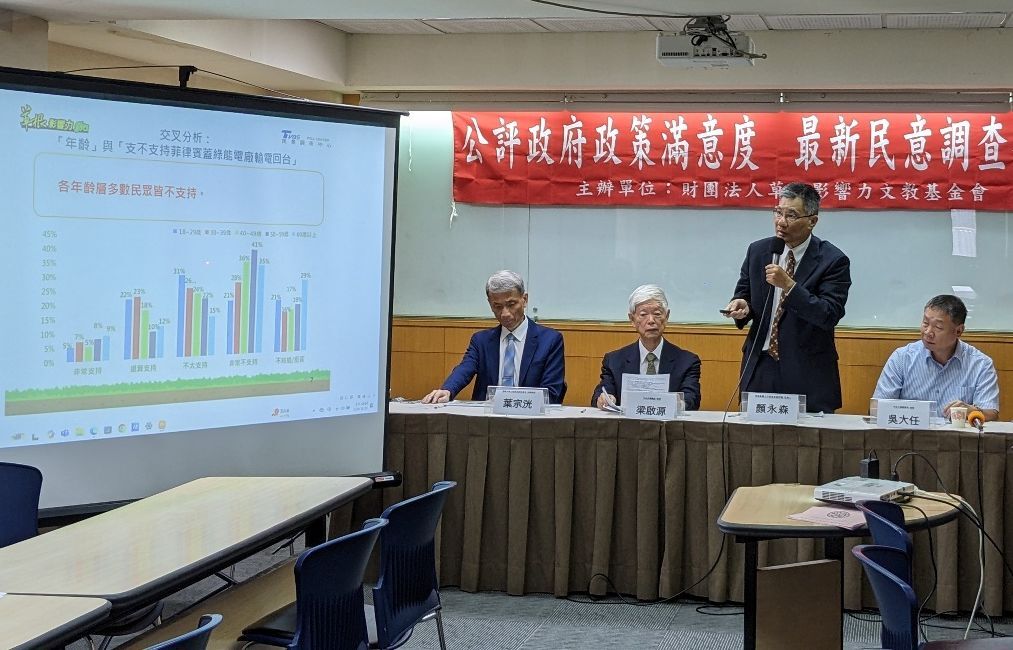 草根基金會民調：55%反對菲律賓綠電輸台構想
