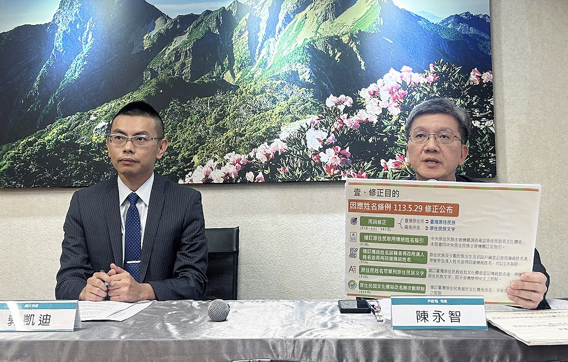 內政部通過姓名條例施行細則 明確原住民族取用姓名及改名規範