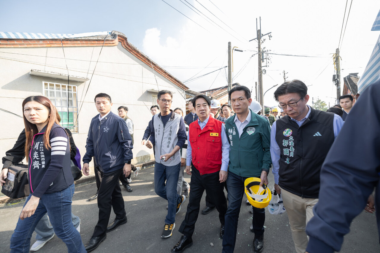 總統視察大埔強震台南重災區 宣示比照花蓮0403強震關懷