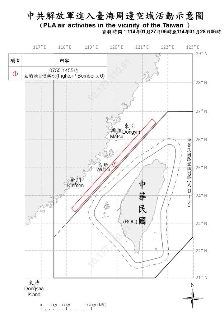 共軍13機艦台海周邊活動  國軍嚴密監控