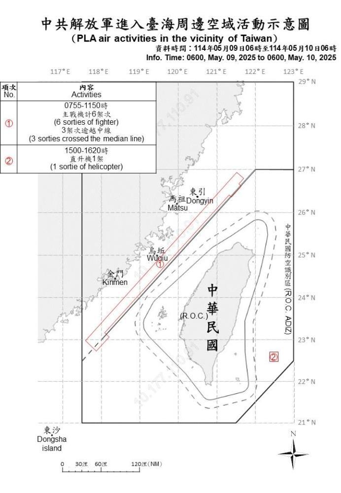 中共16機艦船台海周邊活動 國軍嚴密監控