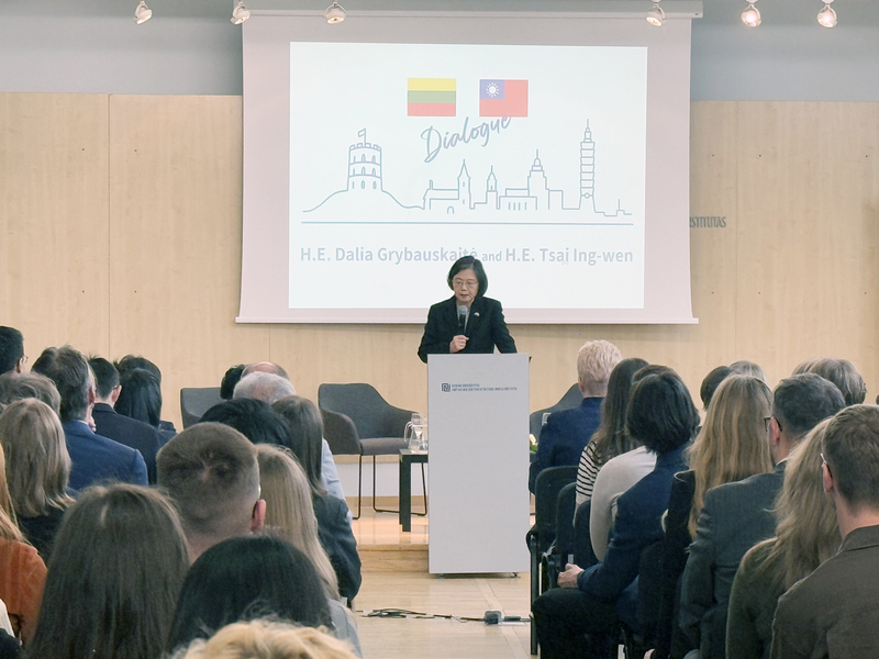蔡英文維爾紐斯大學演說 籲堅守民主價值與團結