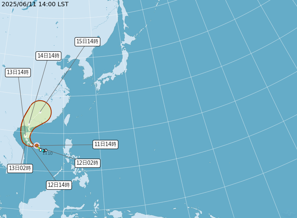 今年第1號颱風蝴蝶 預計13日登陸海南島